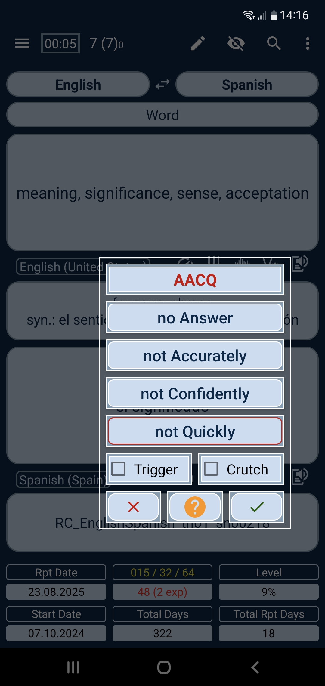 Questionnaire in mode 991